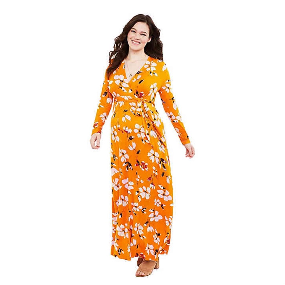 Motherhood Maternity floral wrap maxi dress